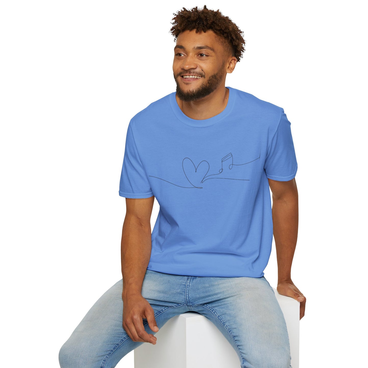 Follow the heart that follows music Unisex Softstyle T-Shirt (4 colours)