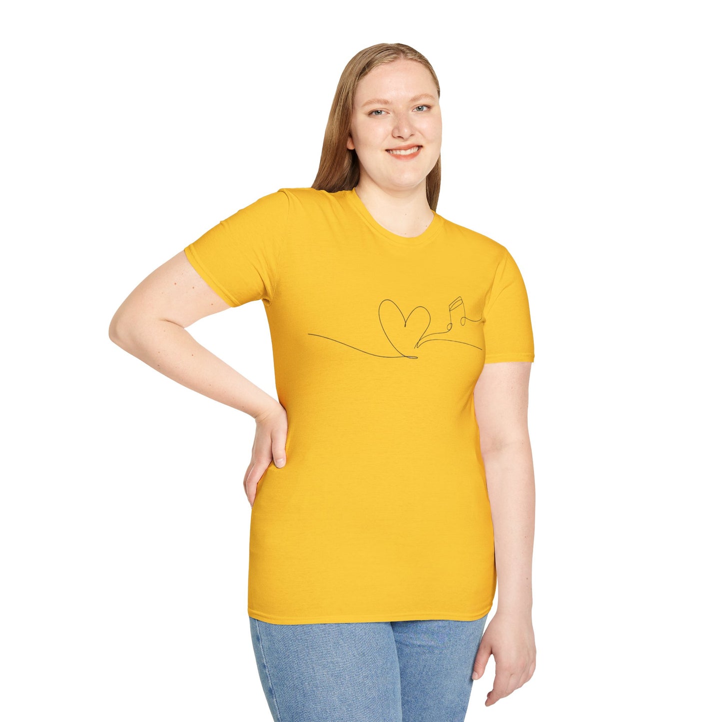 Follow the heart that follows music Unisex Softstyle T-Shirt (4 colours)