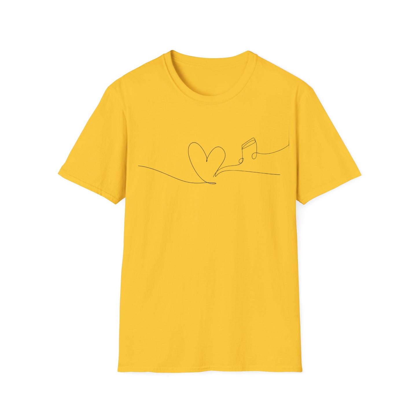 Follow the heart that follows music Unisex Softstyle T-Shirt (4 colours)