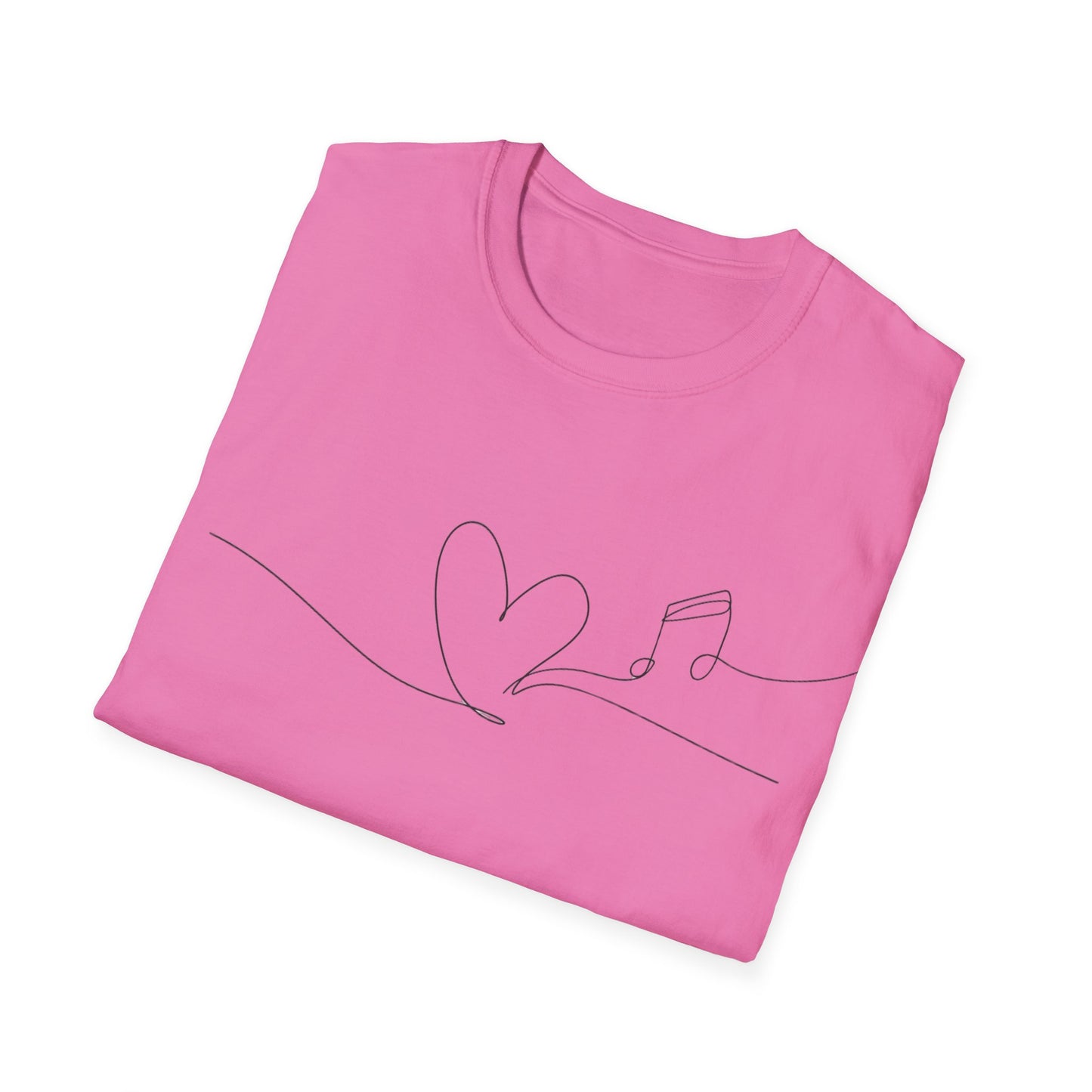 Follow the heart that follows music Unisex Softstyle T-Shirt (4 colours)