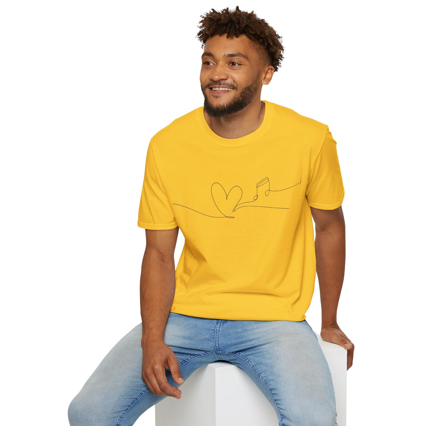 Follow the heart that follows music Unisex Softstyle T-Shirt (4 colours)