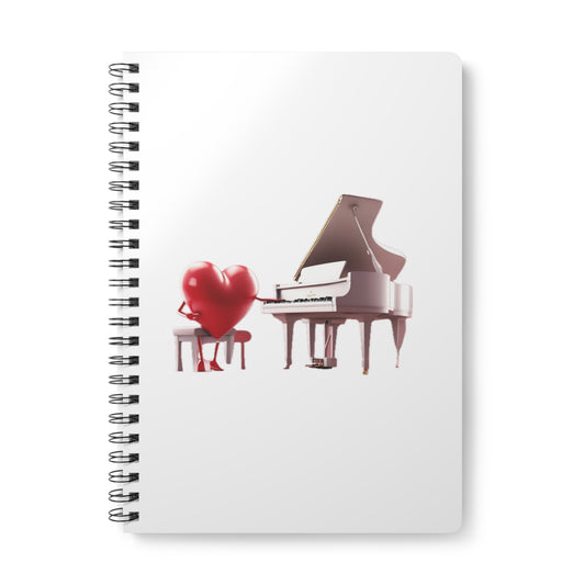 I love piano A5 wirebound notebook