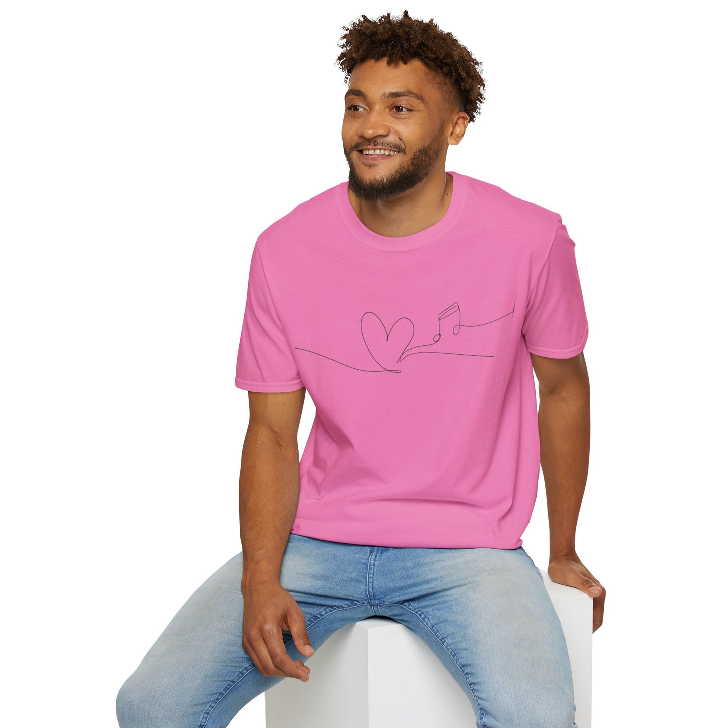 Follow the heart that follows music Unisex Softstyle T-Shirt (4 colours)